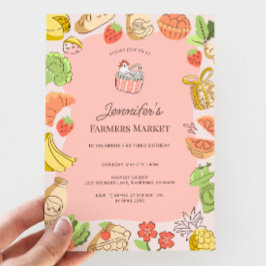 Pink Farmers Market Organic Farm Fresh Birthday Einladung