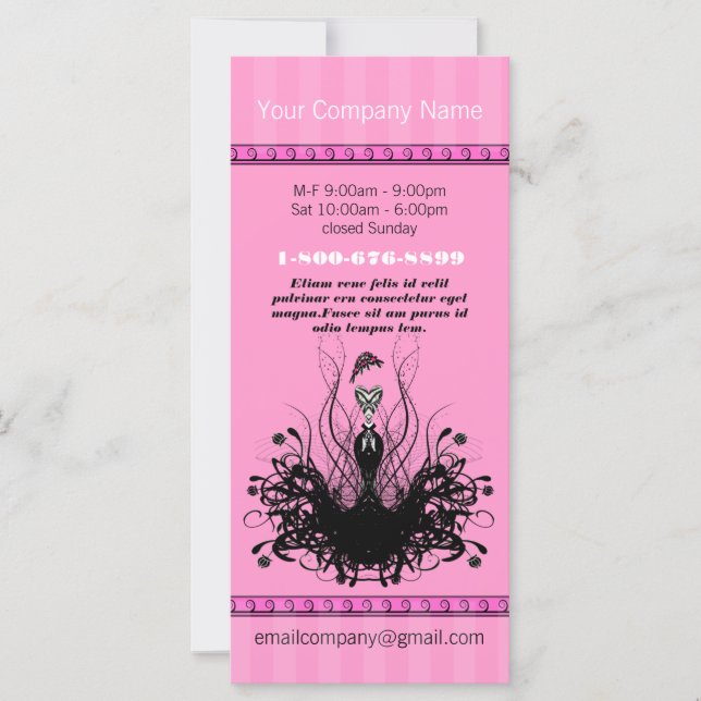 Pink Fashion Diva Rack Card (Vorderseite)