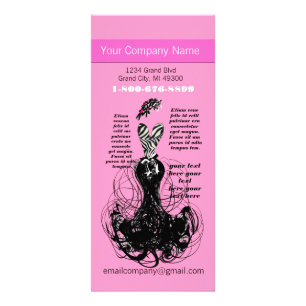 Pink Fashion Diva Rack Card Werbekarte