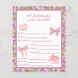 Pink Fashion Girl Geburtstag Word Scramble Activit