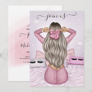 Pink Fashionista Junggeselinnen-Abschied Einladung