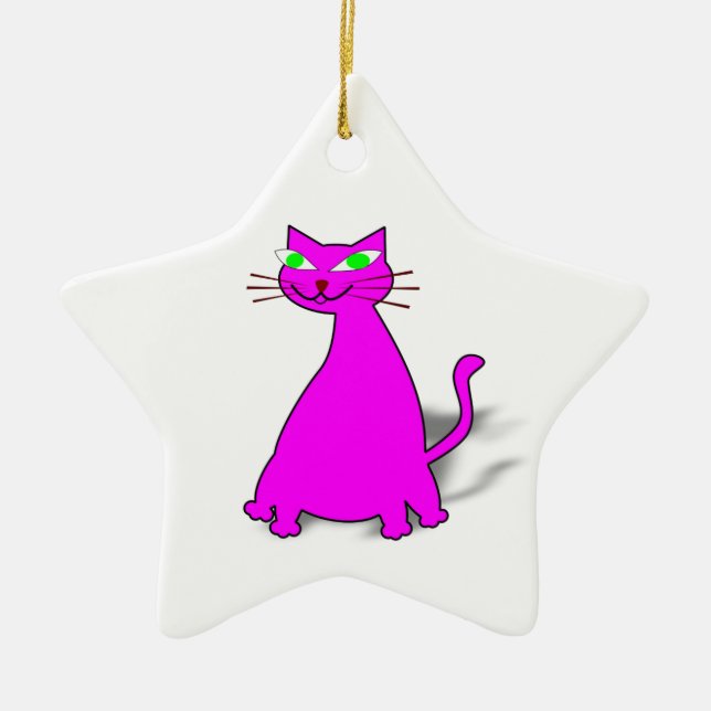 Pink Fat Cat Keramikornament (Vorne)