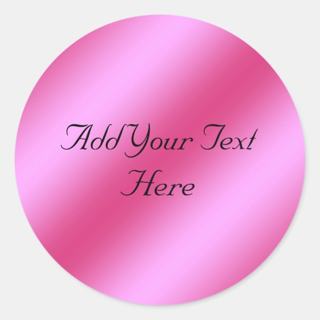 Pink Faux Metallic Foil individuell anpassbarer Au Runder Aufkleber (Vorderseite)