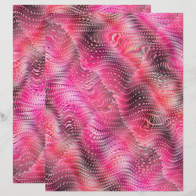 Pink Faux Snakeskin Scrapbook Paper 2-Sided Page (Vorne/Hinten)