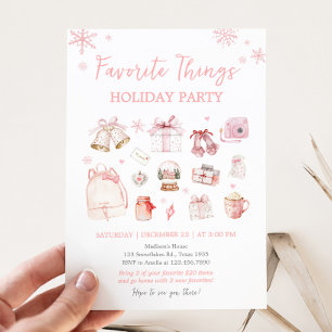 Pink Favorite Things Holiday Weihnachten Party Einladung