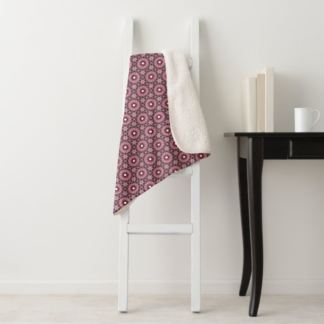 Pink Feather Boho Sherpadecke (Beispiel)
