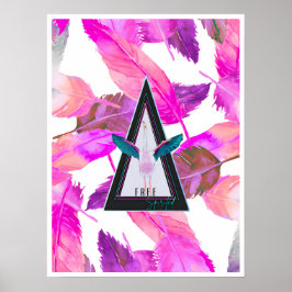 Pink Feathers Free Spirited Flamingo Kunstposter Poster