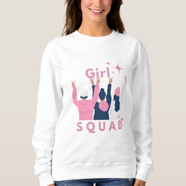 Pink Feminine Girl Squad Sweatshirt Women's Basic (Vorderseite)