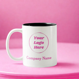 Pink Feminine Girly Business-Logo-Tasse Zweifarbige Tasse
