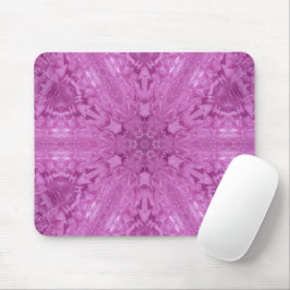 Pink Feminine Lace Kaleidoscope Snowflake Mousepad