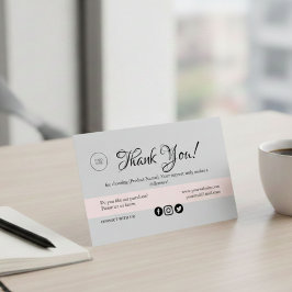 Pink Feminine Loyalty & Thank You Card for Small  Visitenkarte