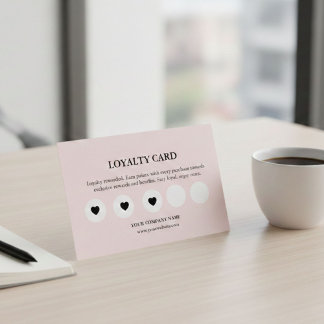 Pink Feminine Small Business Elegant Rewards  Treuekarte
