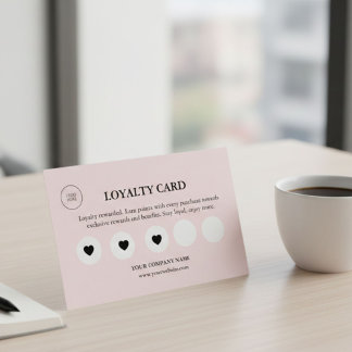 Pink Feminine Small Business Elegant Rewards  Treuekarte