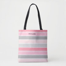 Pink Feminine Stripes with your name