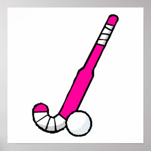 Pink Field Hockey Stick Poster