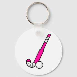 Pink Field Hockey Stick Schlüsselanhänger