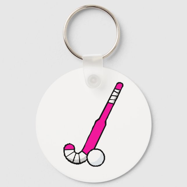 Pink Field Hockey Stick Schlüsselanhänger (Vorderseite)
