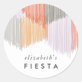 Pink Fiesta Fringe Runder Aufkleber
