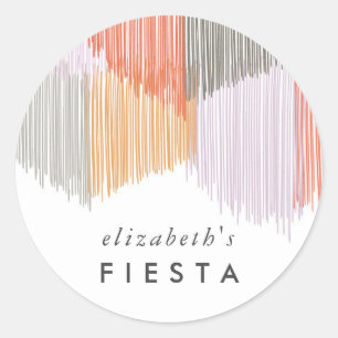 Pink Fiesta Fringe Runder Aufkleber