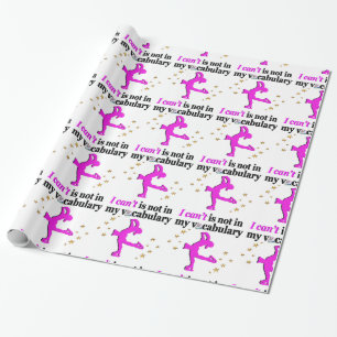 PINK FIGURE SKATEN GOALS AND DREAMS GESCHENKPAPIER