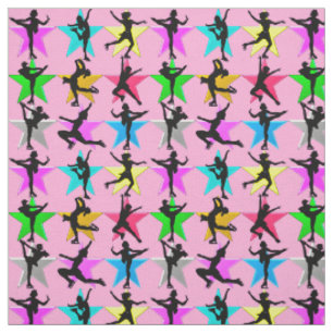 PINK FIGURE SKATEN SUPER STAR FABRIC STOFF