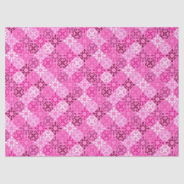 Pink Filigree Diamond Pattern  Seidenpapier (Vorderseite)