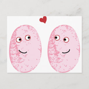 Pink-Fingerabdruckpaar Postkarte