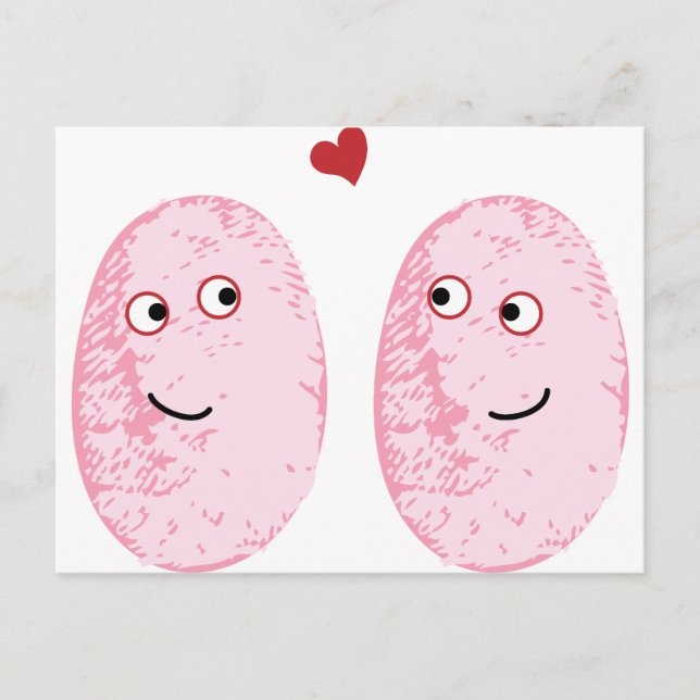 Pink-Fingerabdruckpaar Postkarte (Vorderseite)