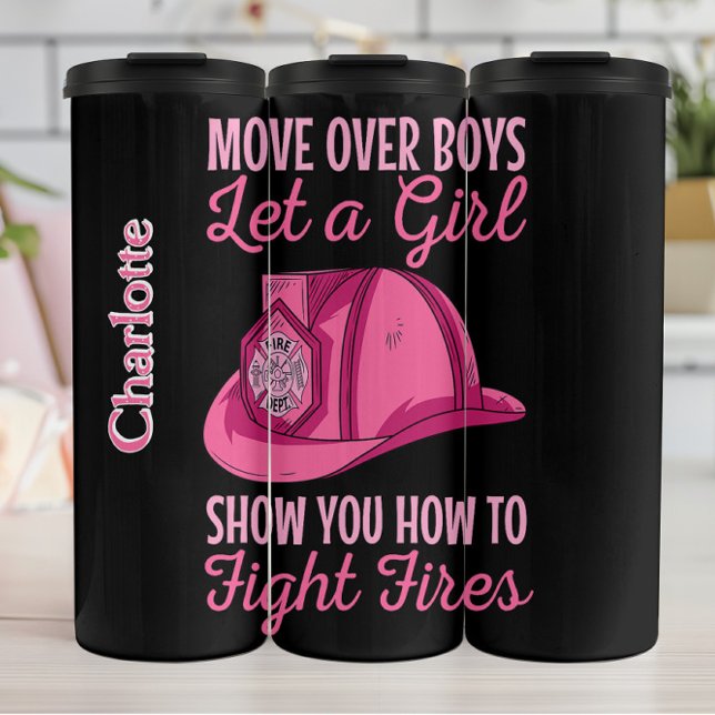 Pink Fire Helmet Girl Power Thermosbecher (Von Creator hochgeladen)