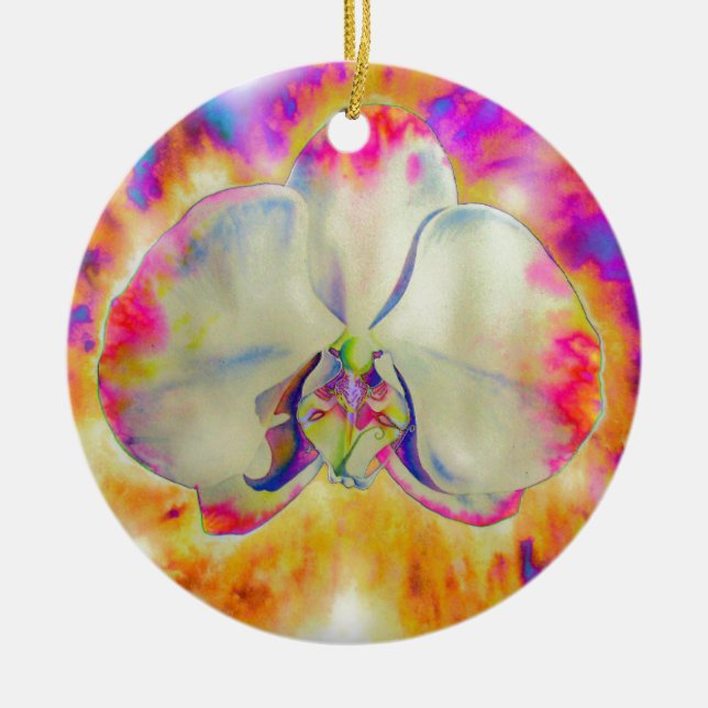 Pink fire orchid keramikornament (Vorne)