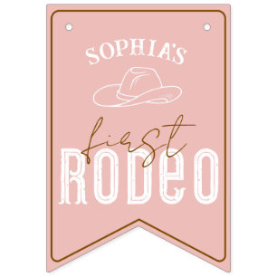 Pink First Rodeo Foto Banner - Cowgirl 1st Birthd