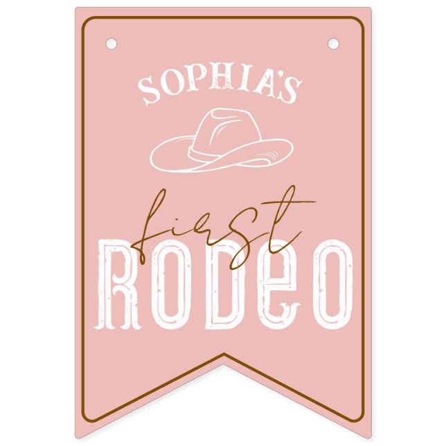 Pink First Rodeo Foto Banner - Cowgirl 1st Birthd (Sechzehnte Fahne)