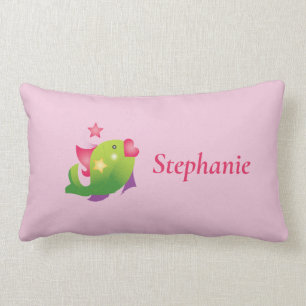 Pink Fish Star Girls Niedliche Tiere Geburtsname Lendenkissen