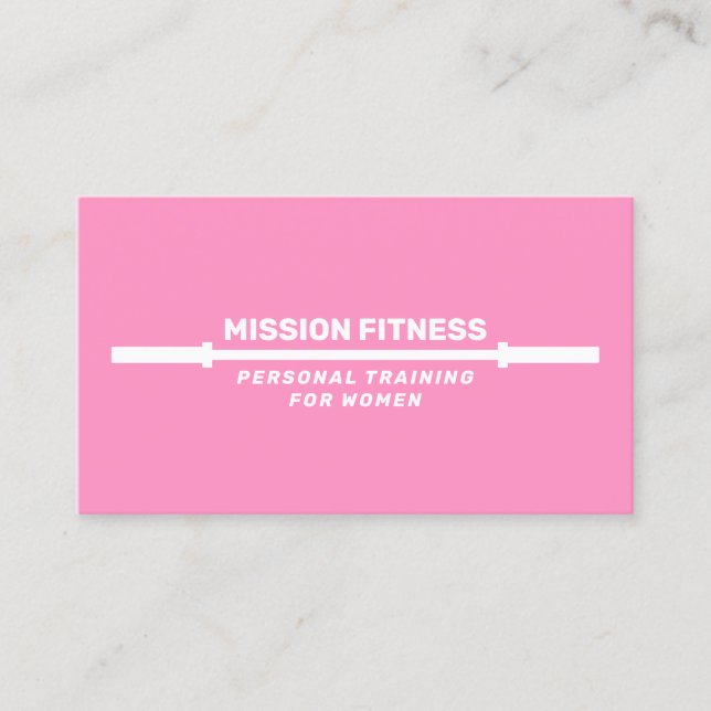 Pink Fitness Personal Trainer Business Visitenkarte (Vorderseite)