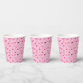 Pink Flag Golf Cup for Ladies League Events Pappbecher