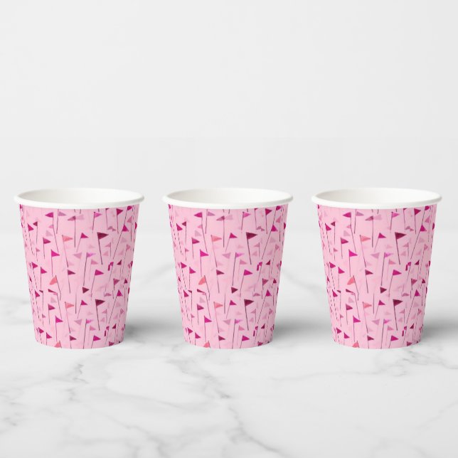 Pink Flag Golf Cup for Ladies League Events Pappbecher (Multi)