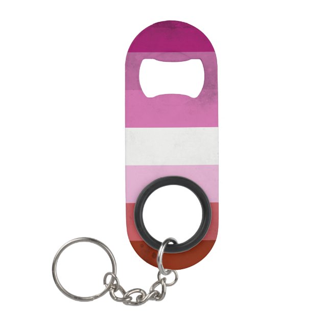 Pink-Flagge von Lesbian Mini Flaschenöffner (Vorderseite)