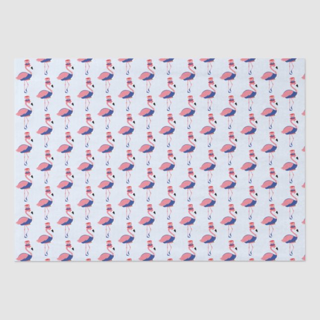Pink Flamingo 4. Juli Urlaub Seidenpapier (Vorderseite)