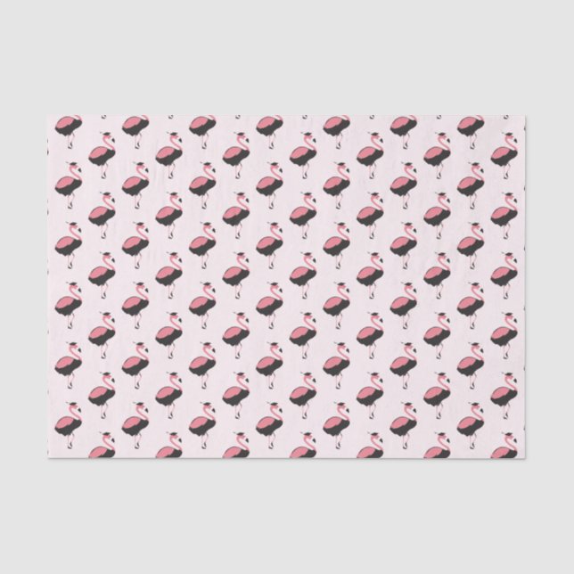 Pink Flamingo Abschluss Seidenpapier (Vorderseite)