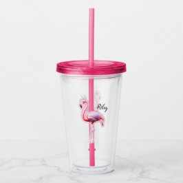 Pink Flamingo Acryltrinkbecher