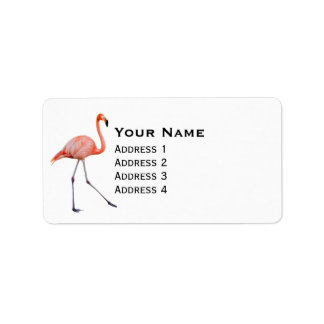 Pink Flamingo Adressaufkleber