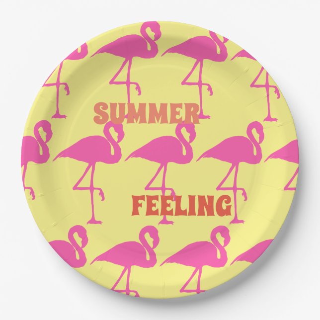 Pink Flamingo anpassen Pappteller (Vorderseite)