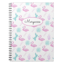 Pink Flamingo Aquamarin Cactus Personalize Name