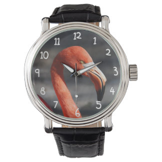 Pink Flamingo Armbanduhr