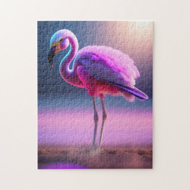 PINK FLAMINGO ART JIGSAW PUZZLE (Vertikal)