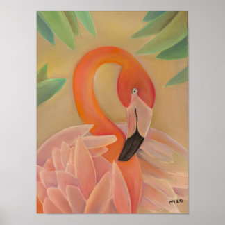 Pink Flamingo Art Print | Tropical Wall Decor Poster