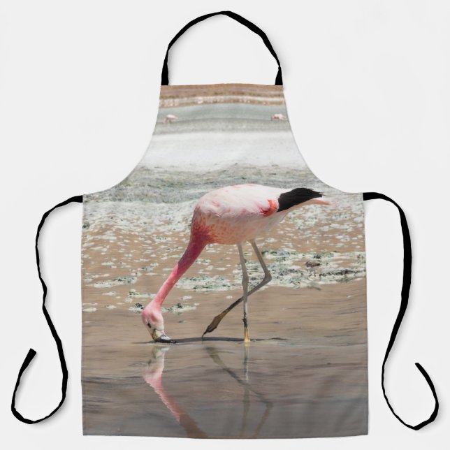 PINK FLAMINGO AUF WASSERKÖRPER SCHÜRZE (Vorderseite)