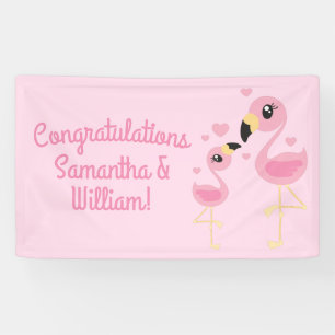 Pink Flamingo Baby Dusche Banner