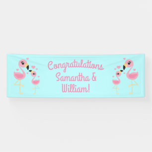 Pink Flamingo Baby Dusche Banner