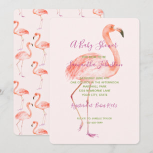 Pink Flamingo Baby Dusche Einladung